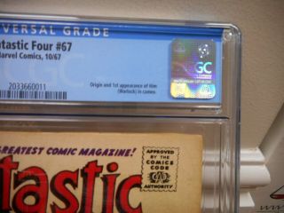 Fantastic Four 67 cgc 3.  5 Marvel 1967 1st appearance HIM Warlock WHITE pgs Lee 6