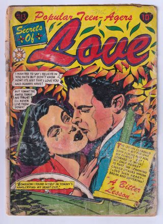 Popular Teen - Agers Secrets Of Love 13 (1952 Star) L.  B.  Cole Cover; Rare