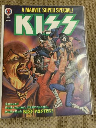 1978 Marvel Comics Kiss Special W/poster Poster Intact Vf