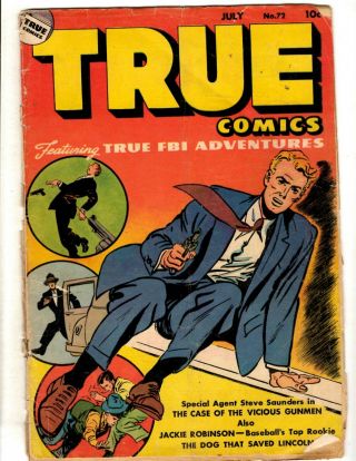 True Comics 72 Vg Golden Age Comic Book Fbi Adventures Jl2