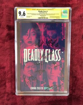 9x Cast Signed Deadly Class 1 Photo Variant 9.  6 Cgc Ss Sdcc Nycc Image Syfy 9.  8