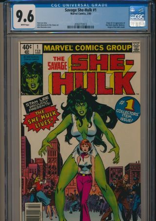 Marvel Savage She - Hulk 1 1980 Cgc 9.  6 White Pages 1st App Jennifer Walters
