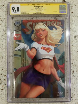 Signed Supergirl 19 Cgc 9.  8 Ss Artgerm Foil Convention Wonder Woman Batgirl