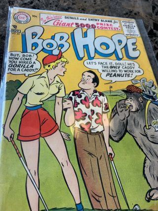 Bob Hope 56/41 Comic Lol At Bob’s Antics On The Golf Course Pretty Girl Cv
