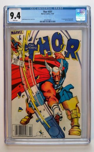 Thor 337 Cgc 9.  4 Wp 1st Appearance Of Beta Ray Bill.  Walt Simonson Story/art