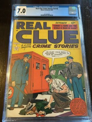 2nd Highest Graded Real Clue Crime Stories V4 8 Cgc 7.  0 Ow - W Precode Detective