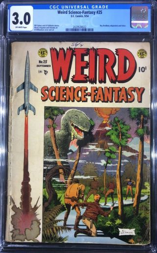 Weird Science - Fantasy 25 - Ec Comics - Cgc Graded 3.  0 Ow -