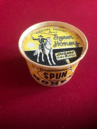 1950,  Hopalong Cassidy,  " Spun Honey " Wax Paper Container (scarce / Vintage)