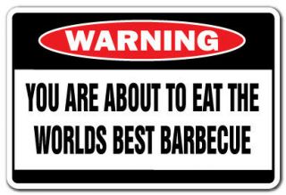 Worlds Best Barbecue Warning Aluminum Sign Bbq Smoker Grill Ribs Hamburgers Hot