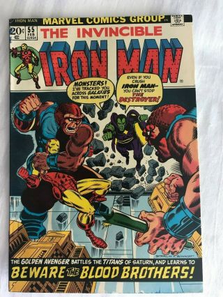 Invincible Iron Man 55 (marvel,  1973) 1st App.  Drax,  Thanos