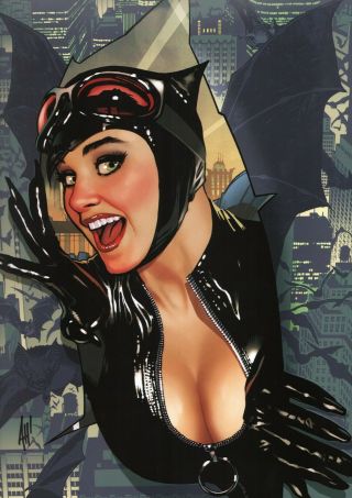 Adam Hughes SIGNED 2019 SDCC Debut Batman Comic Art Print Catwoman 2