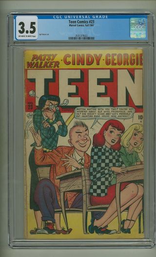 Teen Comics 23 (cgc 3.  5) Ow/w Pages; Syd Shores Art; Marvel; 1947 (c 25131)