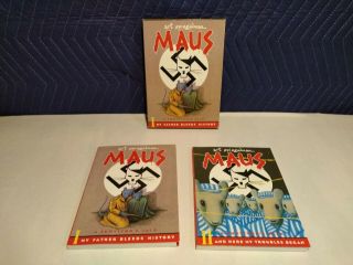 Maus Art Spiegelman Volumes 1 And 2 Paperback Black And White Graphic Novels