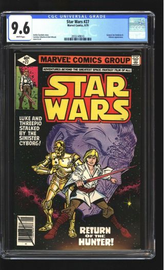 Star Wars 27 Cgc 9.  6 Nm,  Luke Skywlker C3po Carmine Infantino Cover Marvel 1979