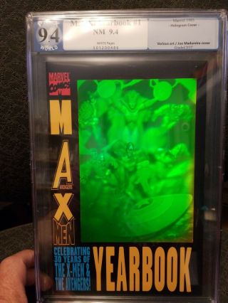 M.  A.  X.  Yearbook Pgx 9.  4 Hologram Cover 1993 Rare Avengers & X - Men