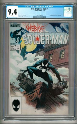 Web Of Spider - Man 1 (1985) Cgc 9.  4 White Pages Simonson 1st " Vulturions "