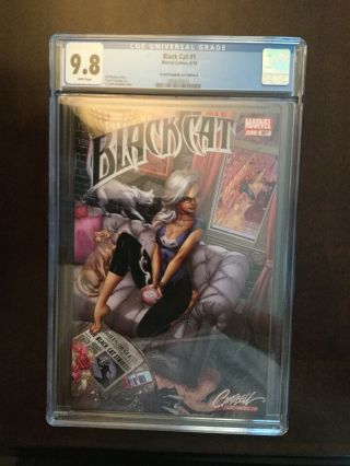 Black Cat 1 Cgc 9.  8 Ss J Scott Campbell Exclusive B Cover Mary Jane Cover Swipe