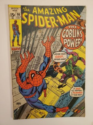 Spider - Man 98 (g/vg 3.  0) 1971 Green Goblin Cover & Appearance