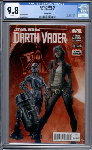 Darth Vader 3 1st Appearance Of Doc Aphra,  0 - 0 - 0 & Bt - 1 2nd Print Cgc 9.  8