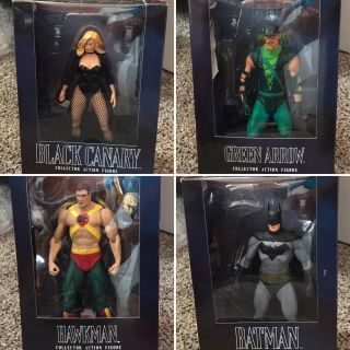 Dc Direct Justice Batman,  Green Arrow,  Black Canary And Hawkman Action Figures