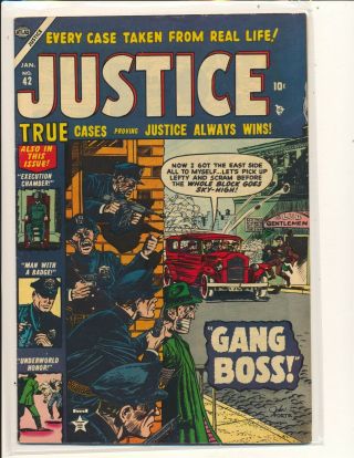 Justice 42 G/vg Cond.  Water Stain Back Cover Goes Through Most Of Book