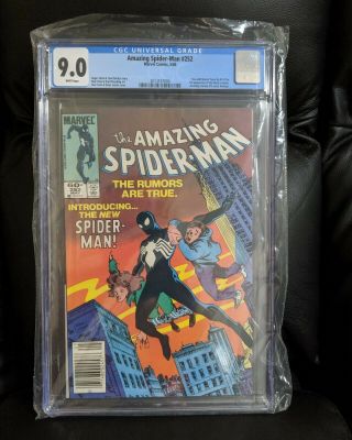 The Spider - Man 252 Cgc 9.  0 News Stand Ties For First Black Costume