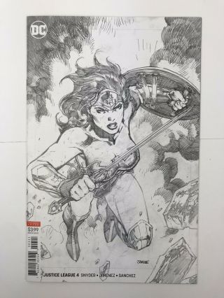 Justice League 4 Jim Lee Sketch 1:100 Variant Wonder Woman 2018