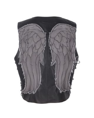 The Walking Dead Daryl Dixon Faux Leather Angel Wings Vest Halloween Costume