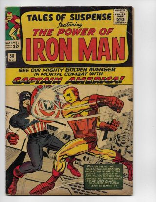Tales Of Suspense 58 - Vg,  4.  5 - Captain America - 2nd Appearance Kraven (1963)