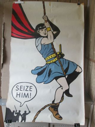 Prince Valiant " Seize Him " Comic Strip Hero 1965 Book Guild Poster