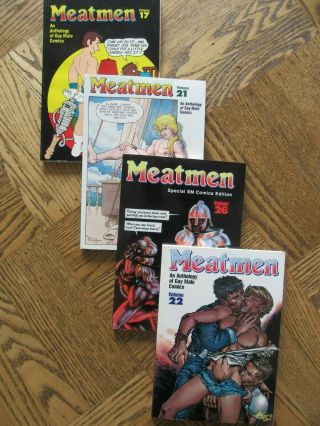 Meatmen Gay Comics 4 Books Volume 26 17 21 22 S&m The Hun Ex