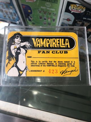 Rare 1972 Vampirella 2.  25 X 3.  5 " Official Fan Club Card