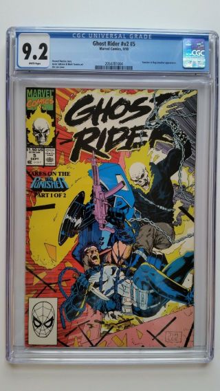 Ghost Rider V2 5 Cgc 9.  2 Wp Jim Lee Cover.  Punisher & Flag - Smasher Appearance.