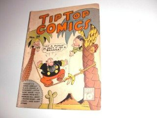 1938 Tip Top Comics 29 Lil Abner,  Fritzi Ritz,  Tarzan Comic Book Golden Age Good,