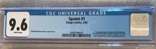 SPAWN 1 1st Appearance CGC 9.  6 Not 9.  9 Todd McFarlane 2