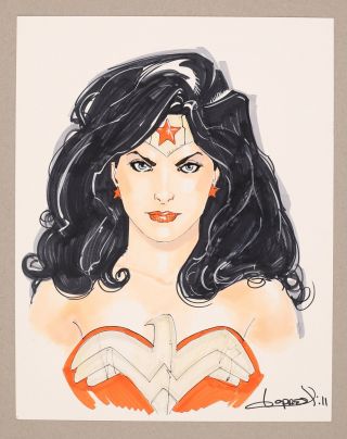 Wonder Woman Sketch By Aaron Lopresti