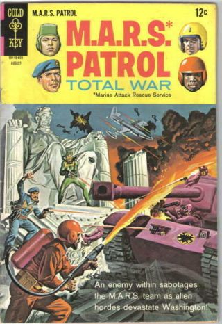 M.  A.  R.  S.  Patrol Total War Comic Book 6 Gold Key Comics 1968 Fine,