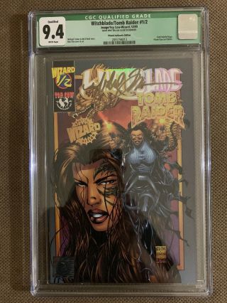 Witchblade/ Tomb Raider 1/2 (1999) Wizard Special Variant Cgc 9.  4 Signed