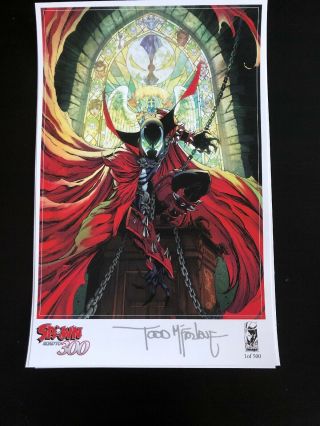 Spawn 300 Todd Mcfarlane Print/poster Fan Expo Exclusive Signed.  1 Of 500