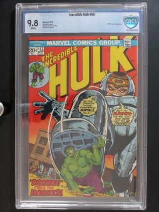 Incredible Hulk 167 - - Cbcs 9.  8 Nm/mt Marvel 1973 - Hulk Vs Modok - Highest