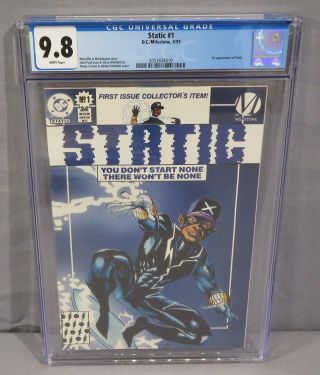 Static 1 (first Appearance Of Static Shock) Cgc 9.  8 Nm/mt Dc Milestone 1993