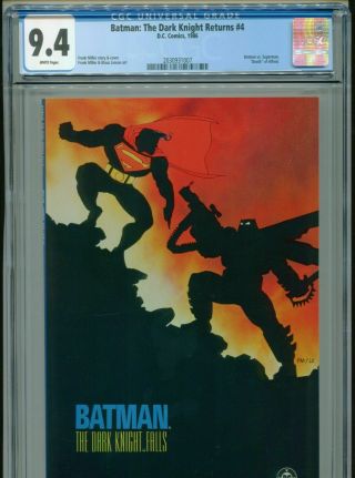 1986 Dc Batman: The Dark Knight Returns 4 Batman Vs Superman Cgc 9.  4