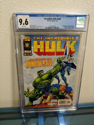 The Incredible Hulk 449 Cgc 9.  6 Nm,  White Pages Introducing The Thunderbolts