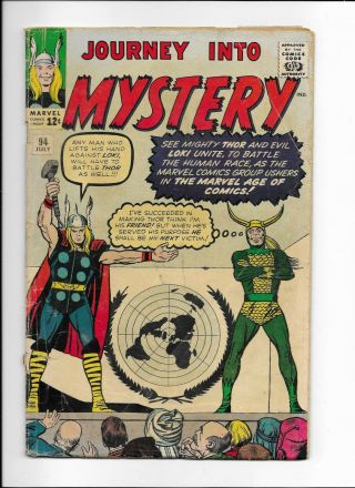 Journey Into Mystery 94 == Gd Marvel Silver Age 1963 Loki