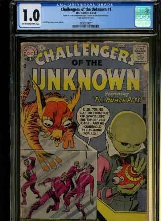 Challengers Of The Unknown 1 Cgc 1.  0 | Dc 1958 | Jack Kirby Story Cover & Art.