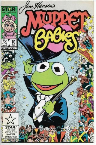 Muppet Babies 10 Kermit Cover Star Marvel 1986 Vf Low Print