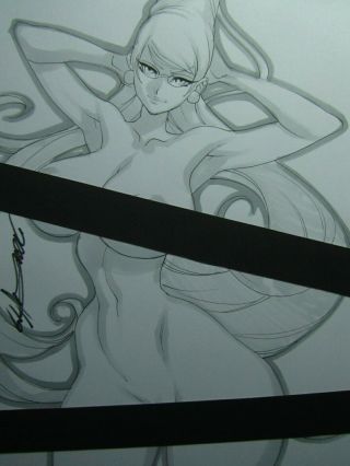 Bayonetta Girl Sexy Busty Sketch Pinup - Daikon Art
