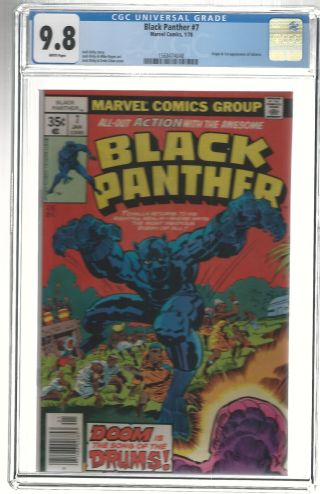 Marvel Comic’s Black Panther 7 Cgc 9.  8