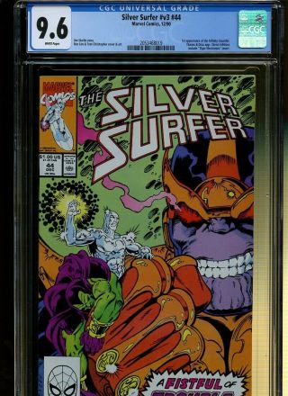 Silver Surfer (vol.  3) 44 Cgc 9.  6 | Marvel 1990 | 1st Infinity Gauntlet.