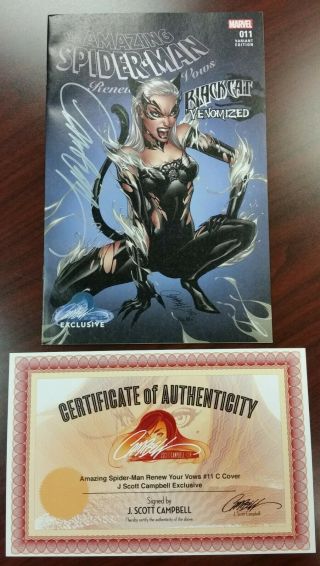 Spider - Man: Renew Your Vows 11 - Black Cat Venomized - Signed Campbell